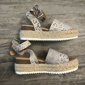 Snake Print Soda Platform Sandals